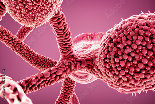 3D Clinical Microscopic image of infected bacteria cell photo