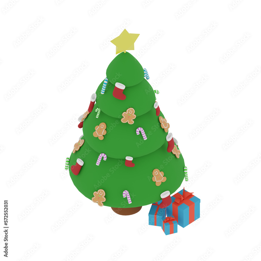 Christmas Tree illustration, icon, Several View Pack Render, HD, Premium Quality, Alpha Background, PNG Format