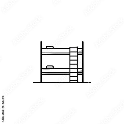 Bunk bed icon isolated vector graphics