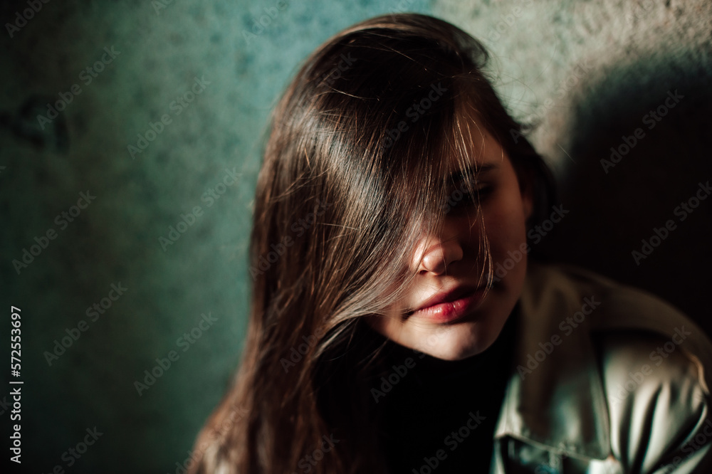 brunette girl with blue eyes, girl portrait brunette girl with blue eyes, girl portrait