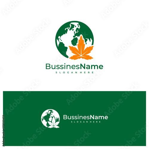 World Cannabis logo vector template. Creative Cannabis logo design concepts