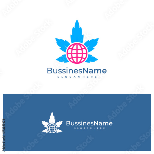 World Cannabis logo vector template. Creative Cannabis logo design concepts