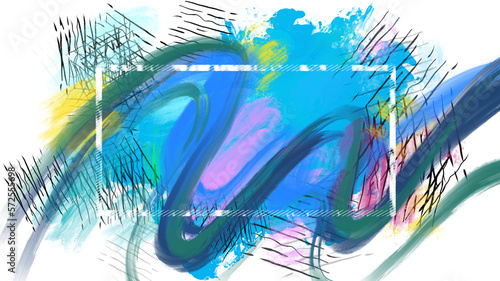 abstract colorful brushstrokes painting background title cover frame artictic - PNG image with transparent background photo