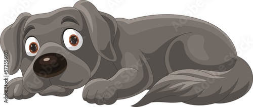 Cute dog cartoon lying down