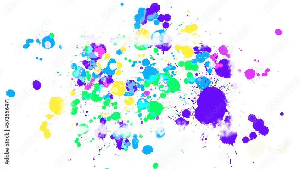 Fototapeta premium abstract colorful brushstrokes painting background title cover frame splashes of purple - PNG image with transparent background