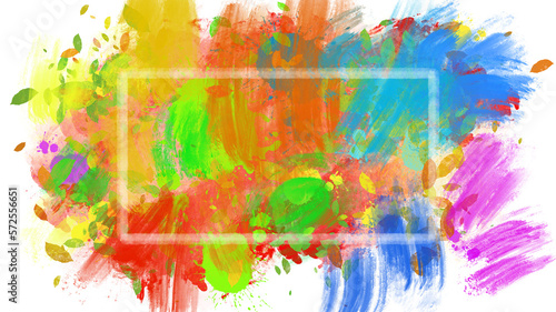 abstract colorful brushstrokes painting background title cover frame vivid bold colors - PNG image with transparent background