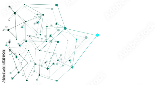 Abstract technological background with connected lines and dots. Wave flow. Molecular structure. Weaving lines, minimal array. Visualization of digital data.