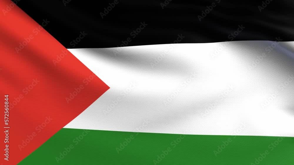 Palestine Flag 4K. Realistic Loop Waving with Highly Detailed Fabric. Palestine Flag 4K. Realistic Loop Waving with Highly Detailed Fabric.
