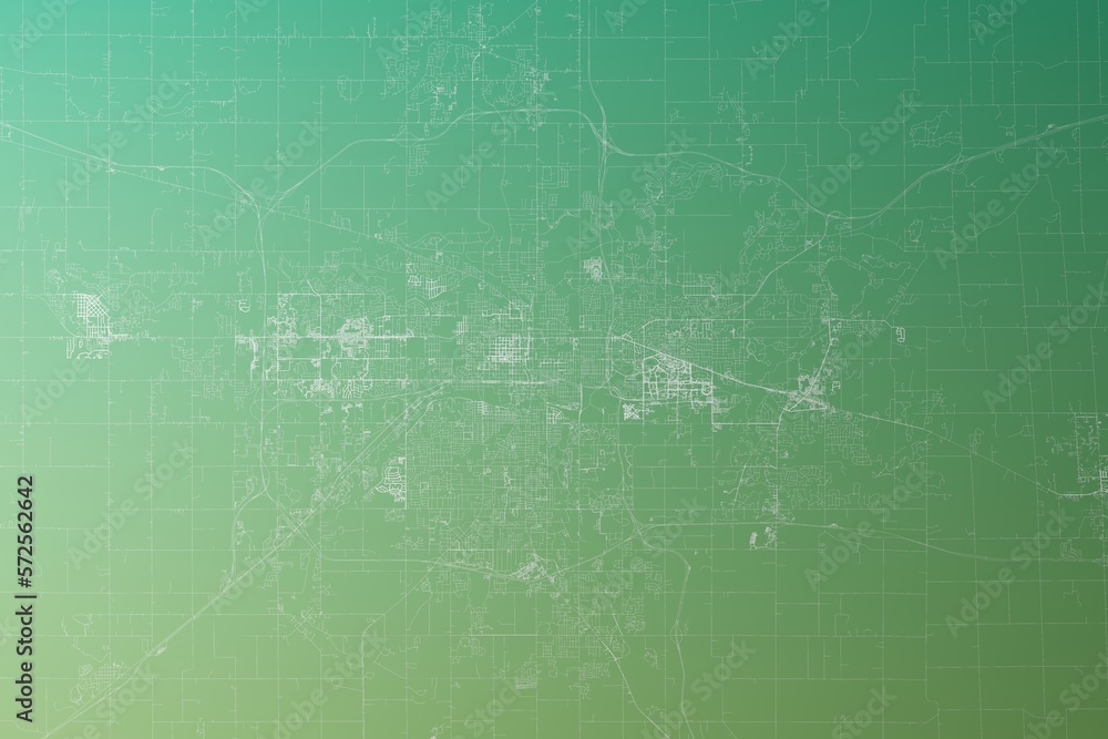 Map of the streets of Lansing (Michigan, USA) made with white lines on yellowish green gradient background. Top view. 3d render, illustration Map of the streets of Lansing (Michigan, USA) made with white lines on yellowish green gradient background. Top view. 3d render, illustration