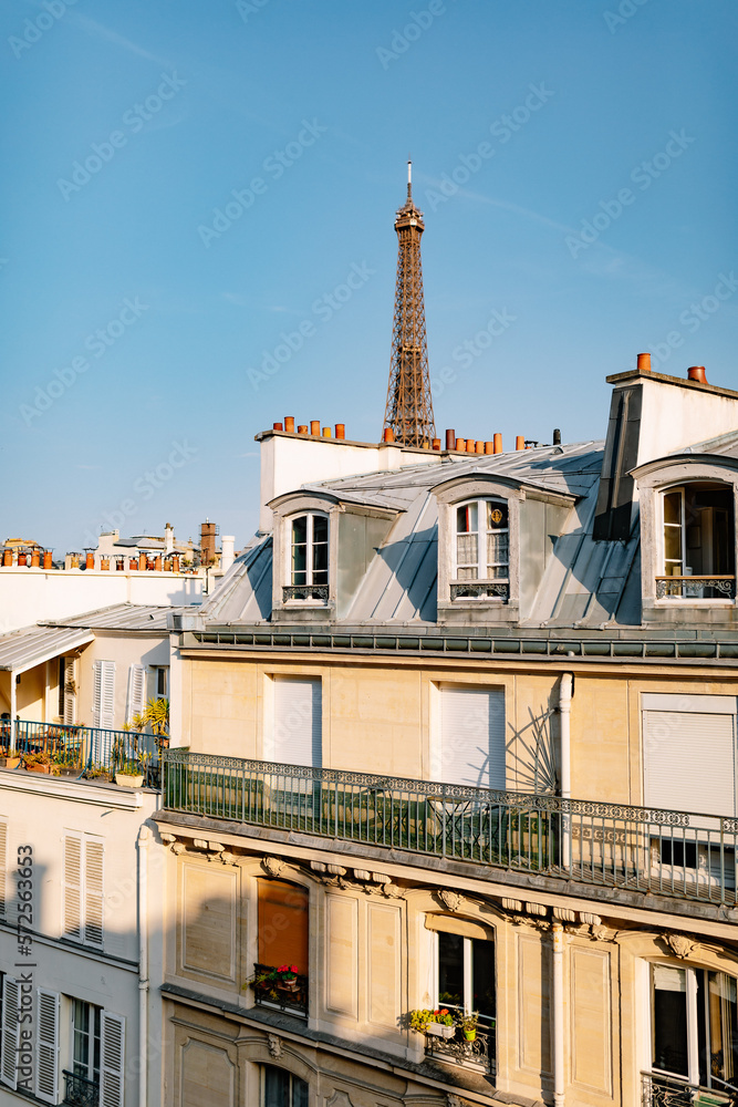 Morning balcony view in Paris 