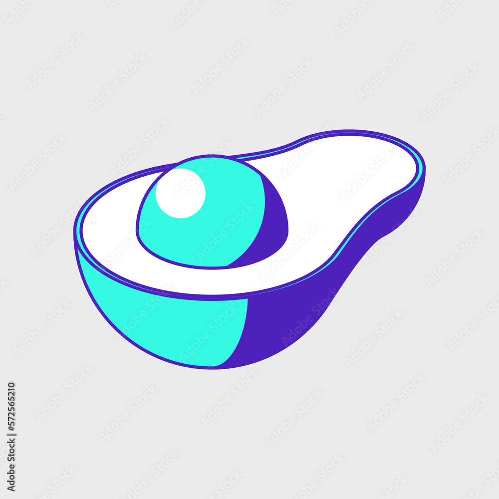 Avocado cut in half isometric vector icon illustration Avocado cut in half isometric vector icon illustration