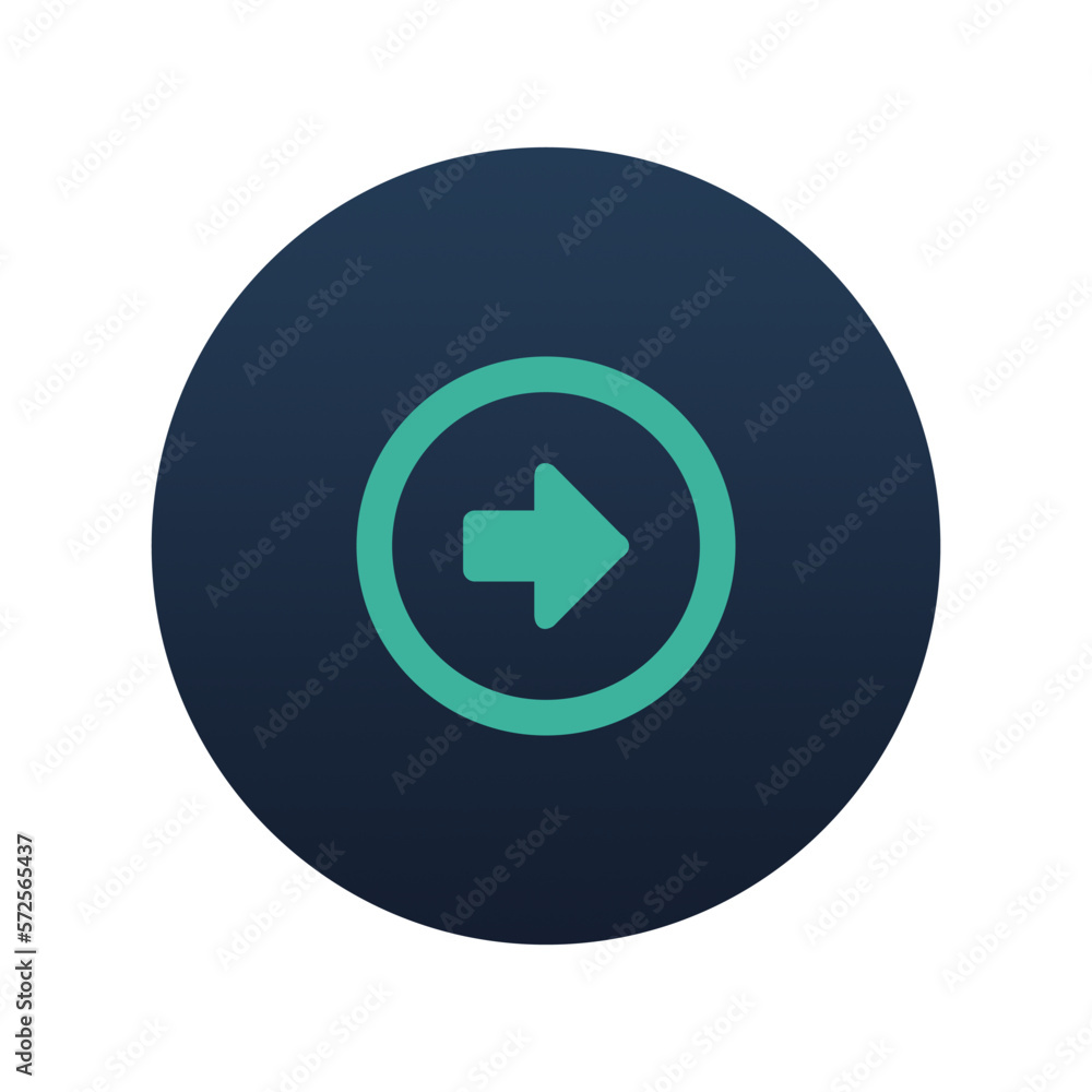 Round right side arrow icon, Flat vector illustration for web and mobile interface, EPS 10 Round right side arrow icon, Flat vector illustration for web and mobile interface, EPS 10
