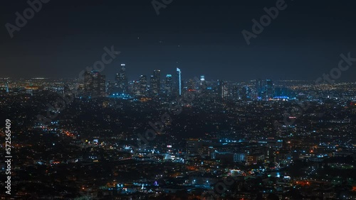Wallpaper Mural Timelapse of Los Angeles at night. Big city in the USA Torontodigital.ca