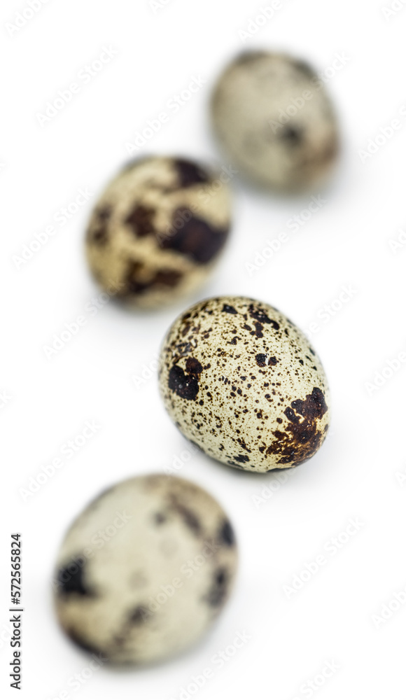 Fototapeta premium Cooked Quail Eggs on transparent background (selective focus)