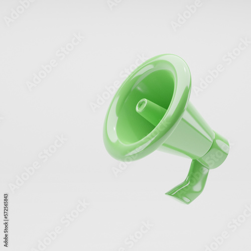 3D Rendering Green Megaphone 