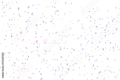 Pastel color confetti on tranparent background  confetti overlay layer.  Festive backdrop for your projects.