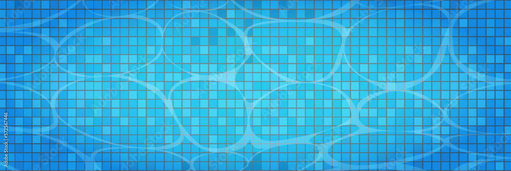 Swimming pool caustics ripple background. Blue swimming pool for