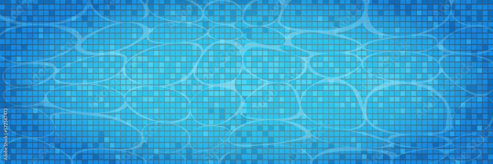 Swimming pool caustics ripple background. Blue swimming pool for