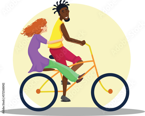 Black Lives Matter, BLM, No Racism, Statement. Young African Americans: man and woman against racism. Black citizens are fighting for equality. 