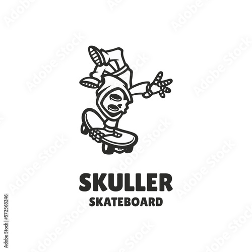 Illustration vector graphic of Skuller Skateboard, good for logo design