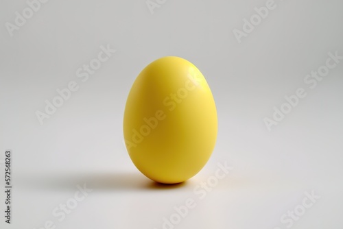 Yellow easter egg created with Generative AI technology 
