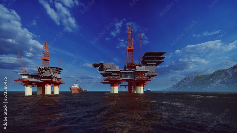 Fototapeta premium Offshore oil platforms