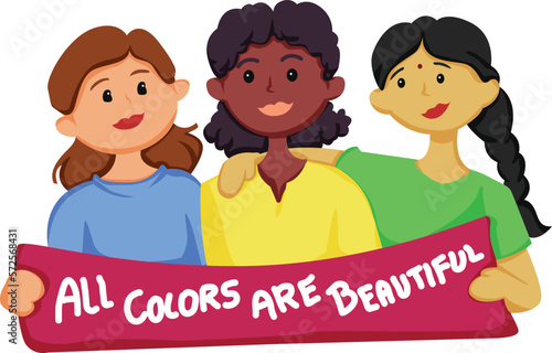 Black Lives Matter, BLM, No Racism, Statement. Young African Americans: man and woman against racism. Black citizens are fighting for equality. 