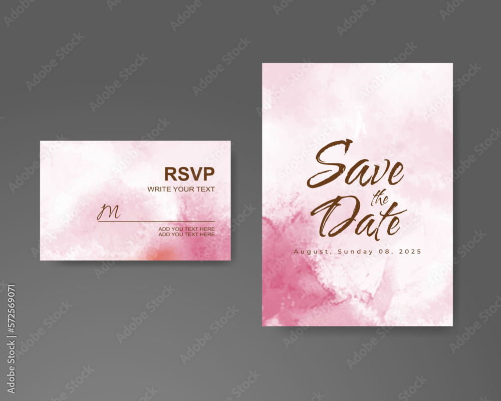 Wedding invitation with abstract watercolor background Wedding invitation with abstract watercolor background
