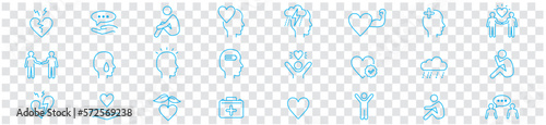 Psychology and mental line icons collection Vector illustration
