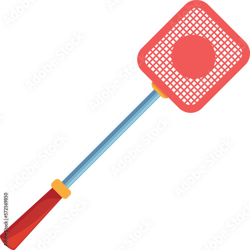 Fly swatter insect killer destroy plastic tool with handle isometric vector illustration