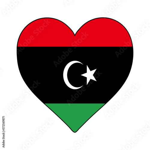 Free Download Libya Heart Shape Flag. Love Libya. Visit Libya. Northern Africa. African Union. Vector Illustration Graphic Design. - GFXLoad