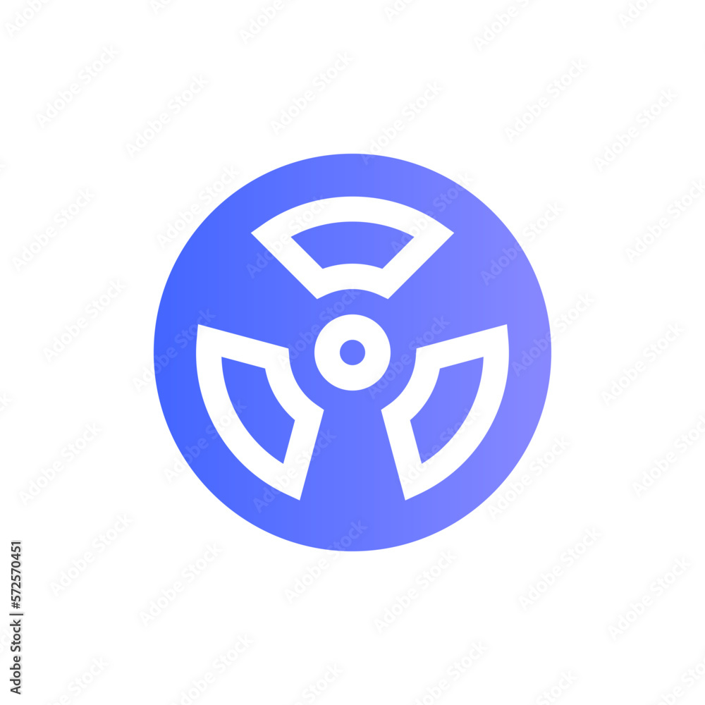 radiation sign flat gradient icon radiation sign flat gradient icon