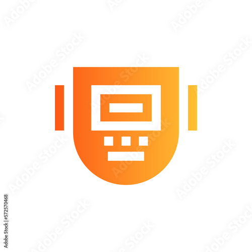 welding mask flat gradient icon