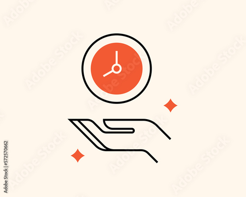 Geometric time illustration. Vector propose icon in flat design art.

