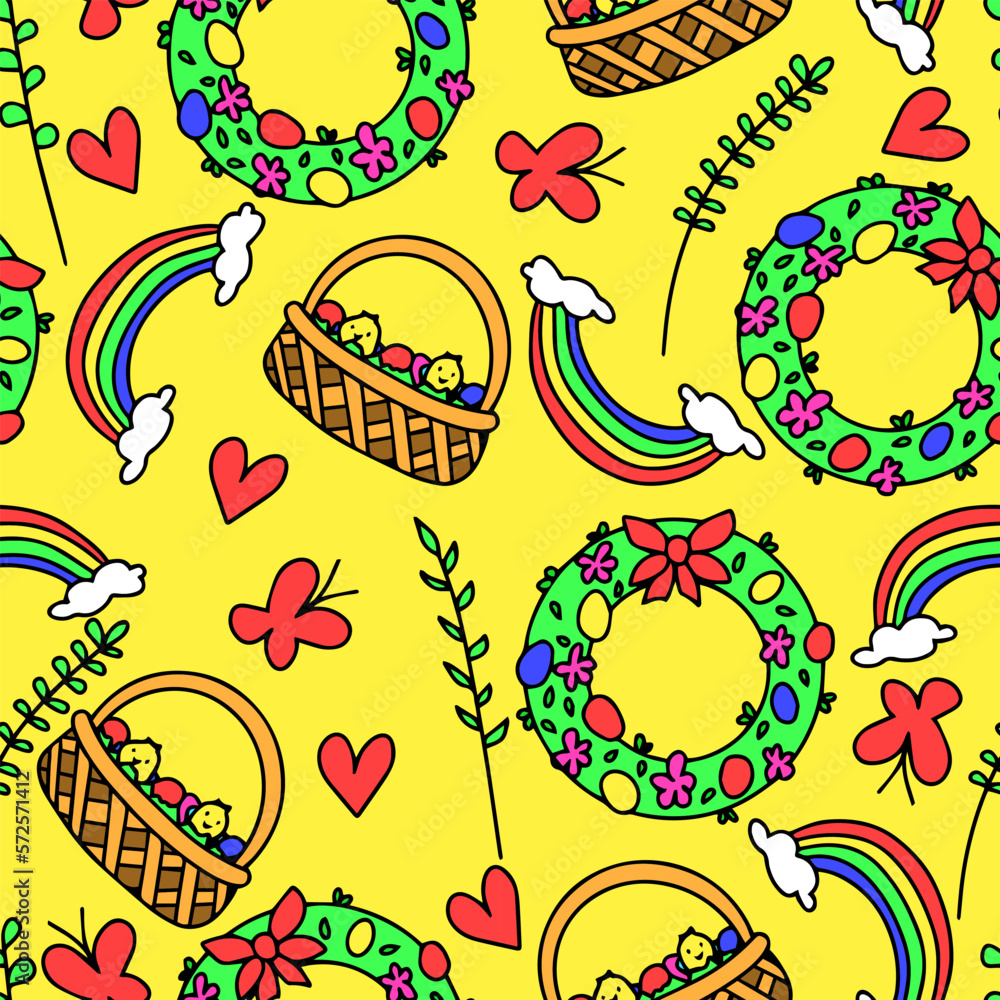 Seamless Easter pattern. Symbol of happy Easter. Vector illustration. Seamless Easter pattern. Symbol of happy Easter. Vector illustration.