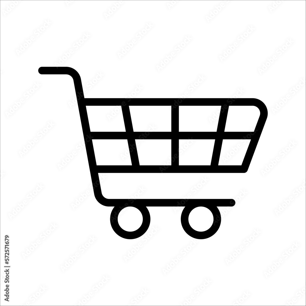 Shopping cart vector icon, flat design. vector illustration on white background. Shopping cart vector icon, flat design. vector illustration on white background.