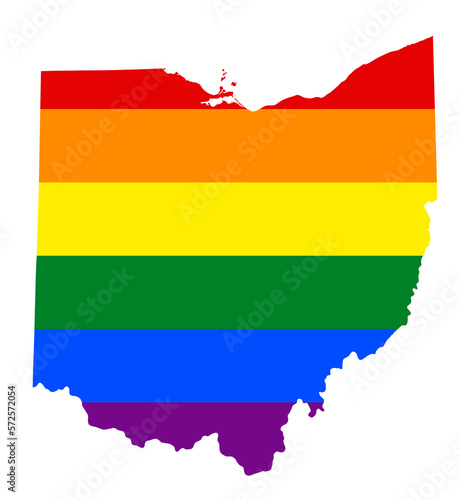 LGBT flag map of the Ohio. PNG rainbow map of the Ohio in colors of LGBT  lesbian  gay  bisexual  and transgender  pride flag.