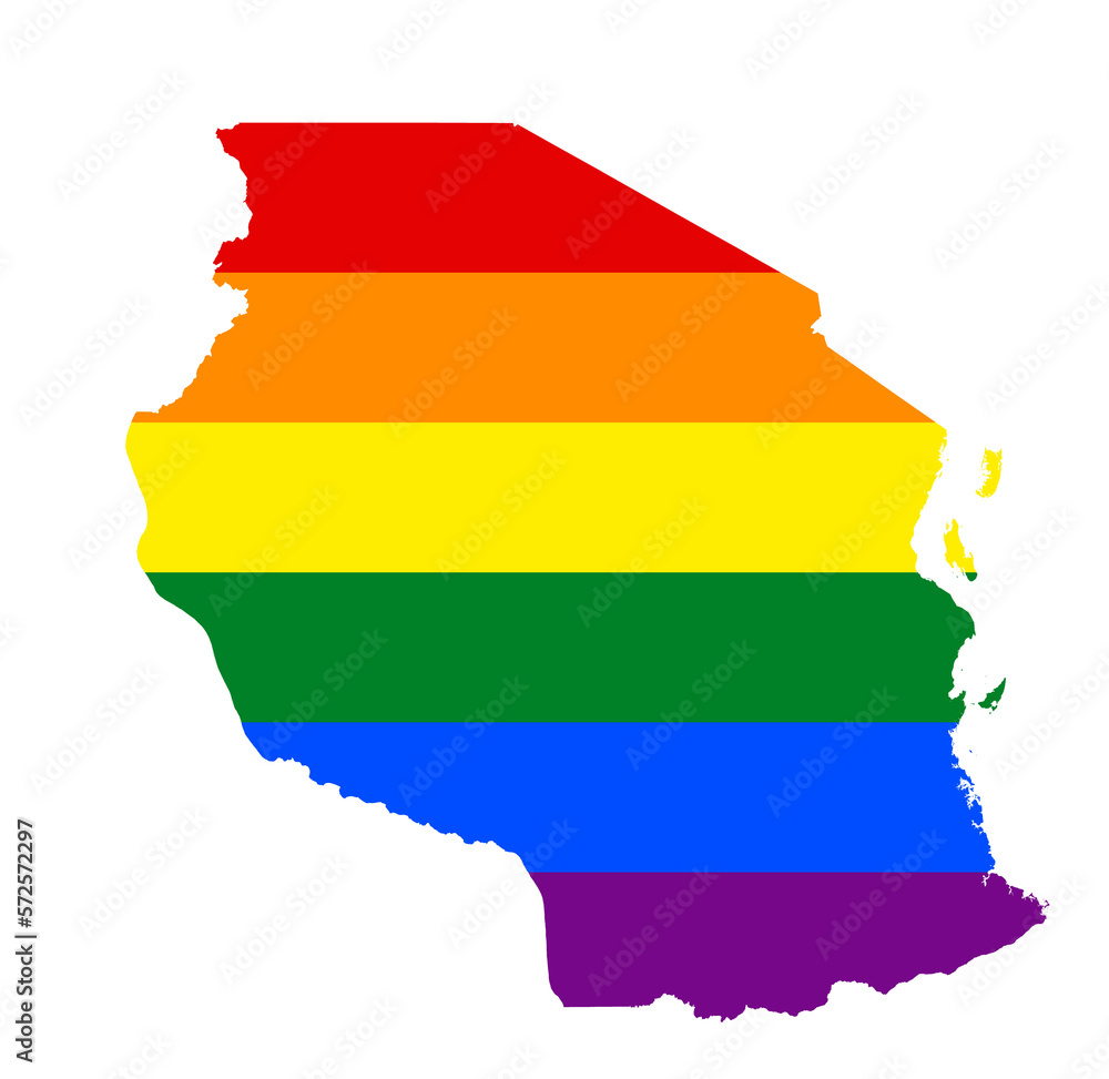 LGBT flag map of the Tanzania. PNG rainbow map of the Tanzania in colors of LGBT (lesbian, gay, bisexual, and transgender) pride flag. LGBT flag map of the Tanzania. PNG rainbow map of the Tanzania in colors of LGBT (lesbian, gay, bisexual, and transgender) pride flag.