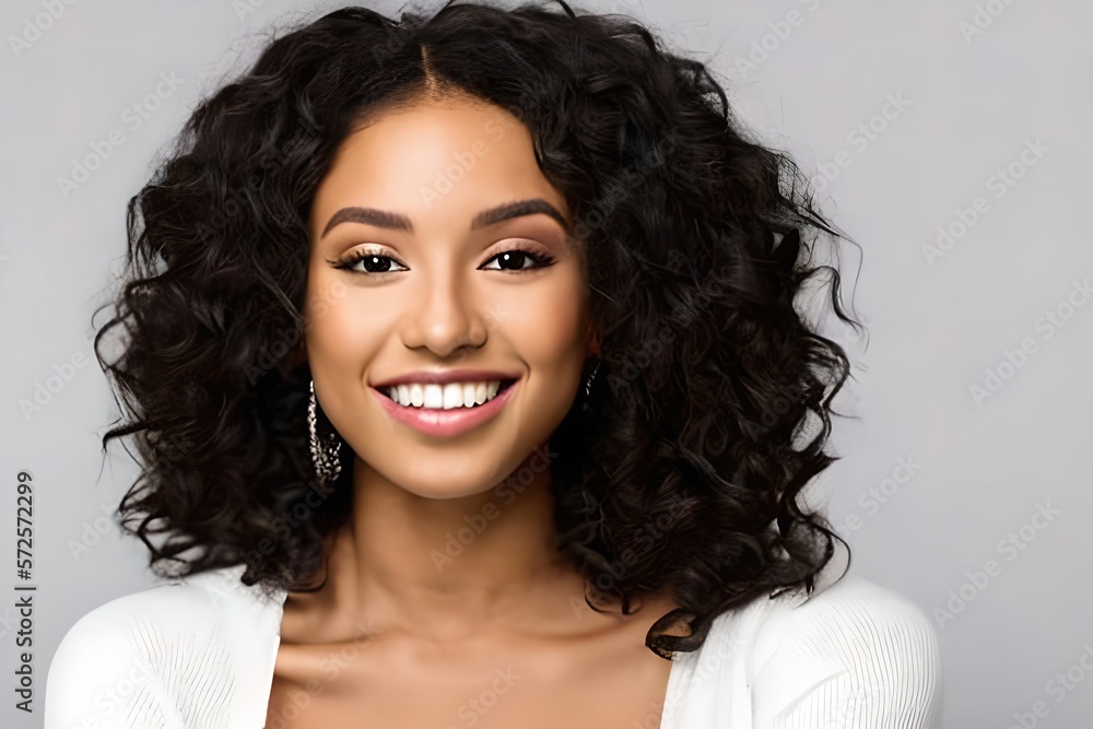 Naklejka premium Portrait of a beautiful young afro american businesswoman. generative AI