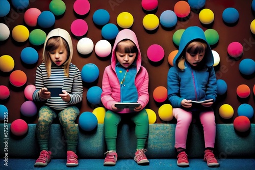 Children addicted to tablet Generative AI