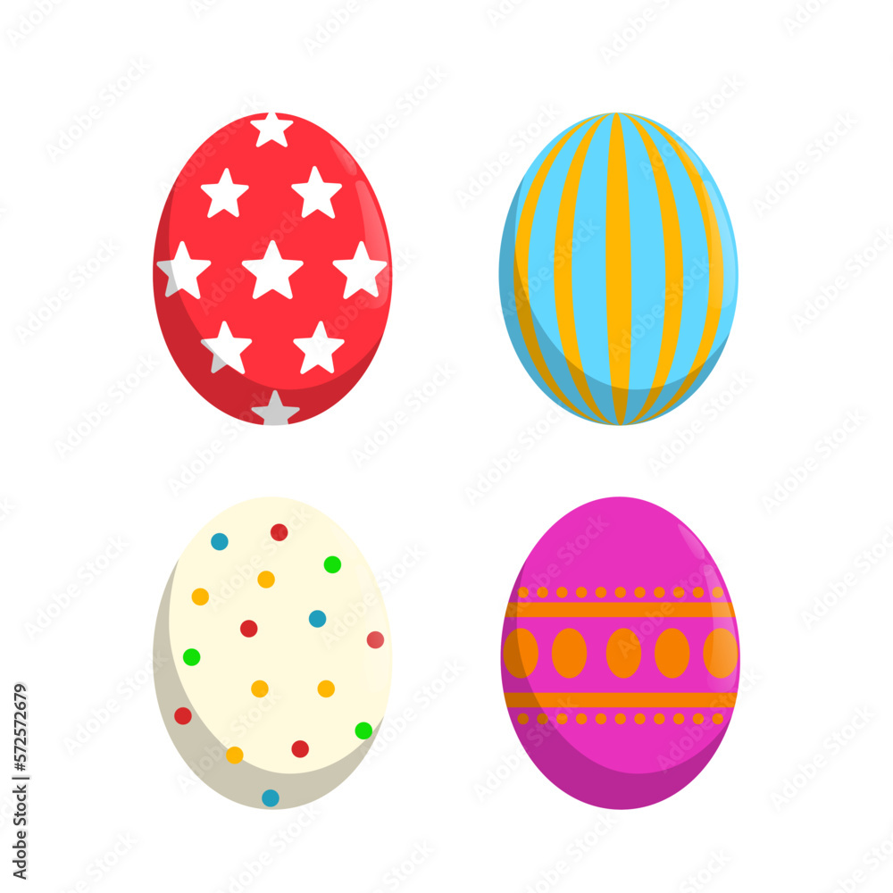 Easter egg collection illustration design with various designs