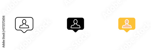 Contact message icon. Chat, networking, correspondence, phone book. Vector set of icons in line, black and colorful styles isolated on white background.