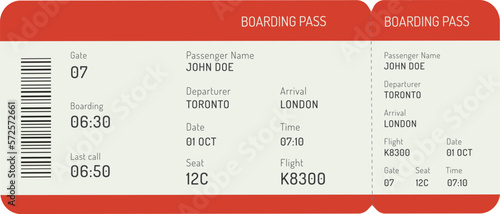 Airline boarding pass