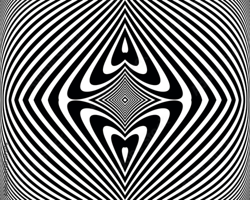 Abstract psychedelic stripes for digital wallpaper design. Line art pattern. Trendy texture. Monochrome design. Vector print template. Geometry curve lines pattern. Futuristic concept