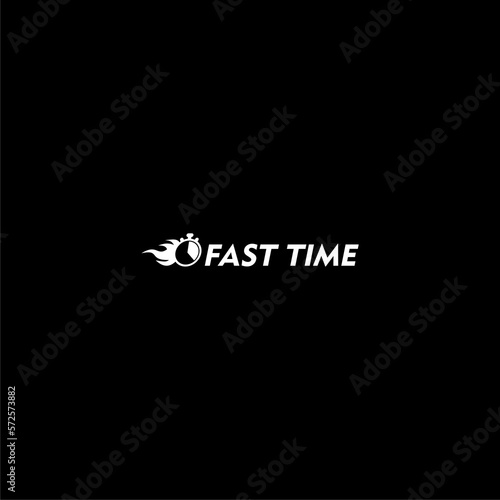  Fast time logo icon isolated on dark background