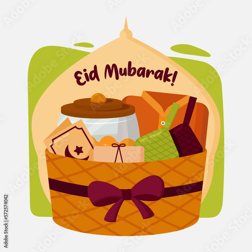 Ramadan Eid Mubarak Hampers Illustration