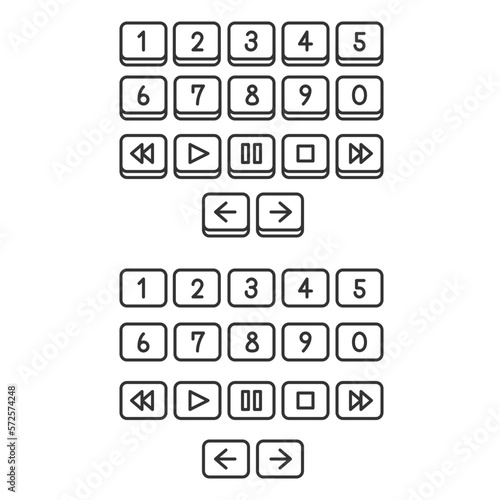数字 再生 キーボタン アイコン セット