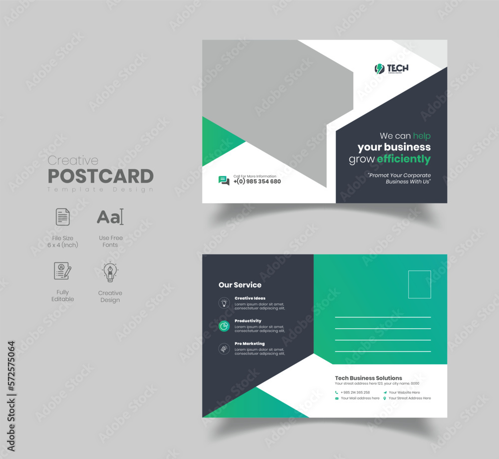 Corporate Business Postcard Template Design Corporate Business Postcard Template Design