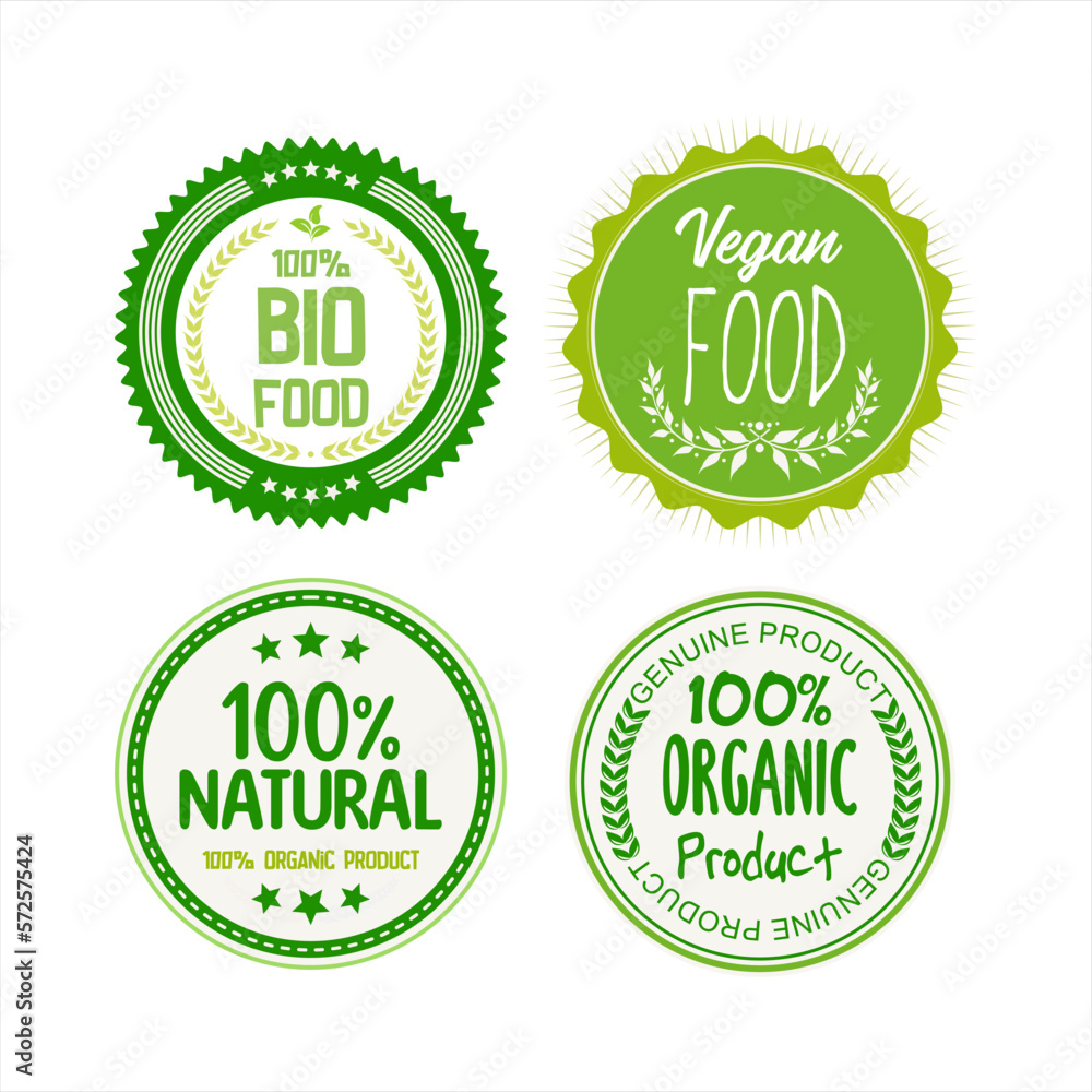 Collection of Ecology farm bio food vector green premium badges Collection of Ecology farm bio food vector green premium badges