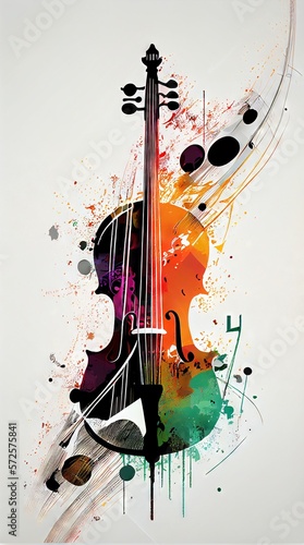 Violin. Music graphite poster, background, wallpaper. Printable artwork.